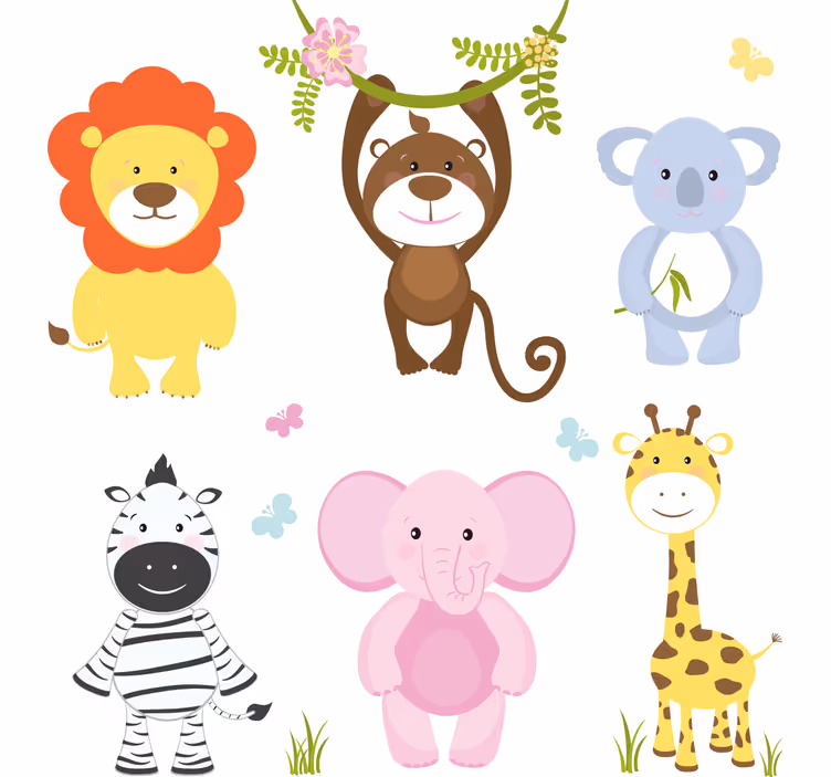 Rullegardin barn fargerike babydyr - Tenstickers