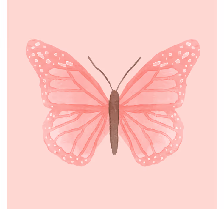 Rullegardin barn rosa fliser med sommerfugler - Tenstickers