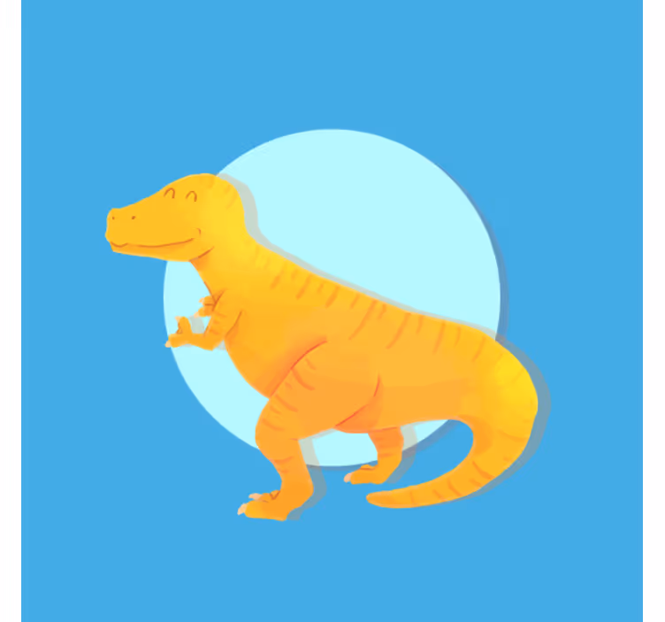 Rullegardin barn nordic dinosaur gul t-rex - Tenstickers