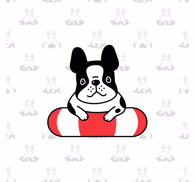 Rullegardin barn søtt mønster med fransk bulldog - Tenstickers