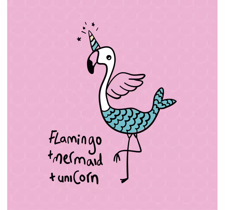 Rullegardin barn søt flamingo illustrasjon - Tenstickers