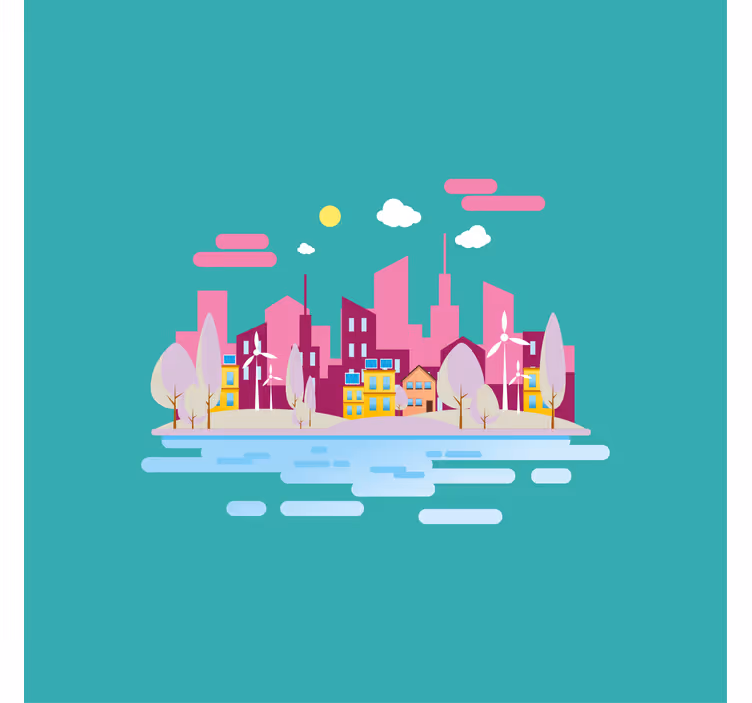 Rullegardin barn rosa by med hav - Tenstickers