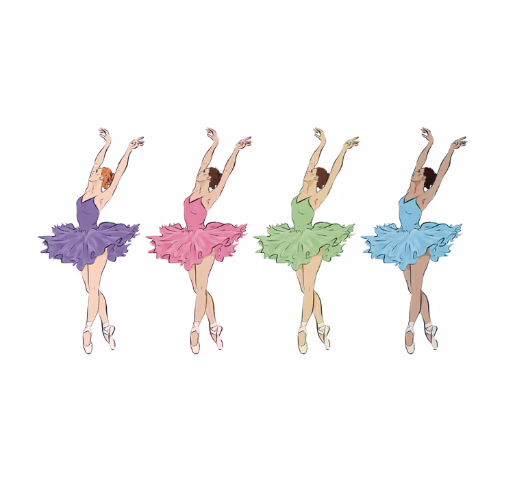 Rullegardin barn med fargerike ballettdansere - Tenstickers