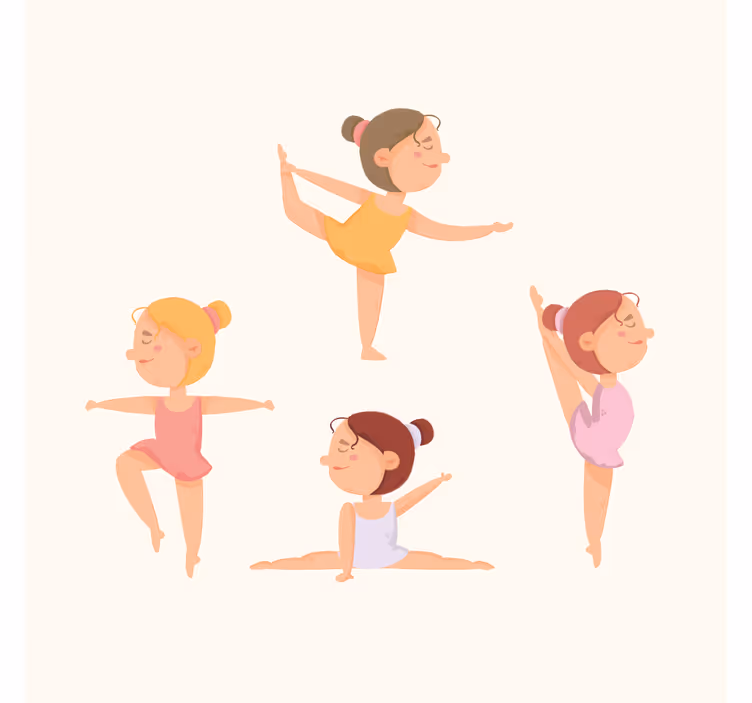 Rullegardin barn med dansende ballerinaer - Tenstickers