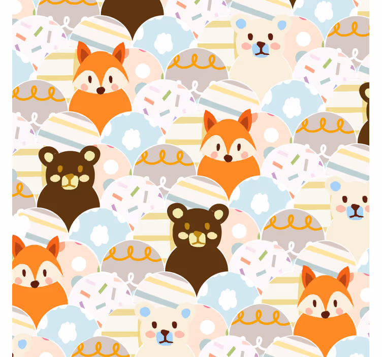 Rullegardin barn med design av bjørn og rev - Tenstickers