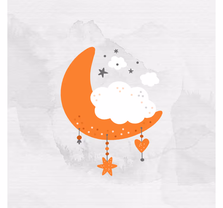 Rullegardin barn minimalistisk måne og skyer - Tenstickers