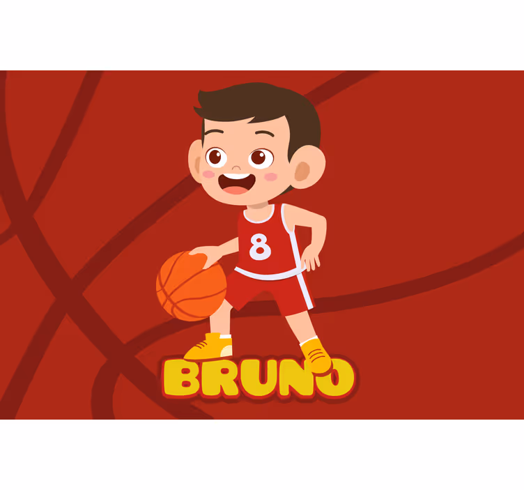 Rullegardin barn basketballspiller med navn - Tenstickers