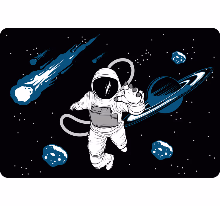 Rullegardin barn med håndtegnet astronautfigur - Tenstickers