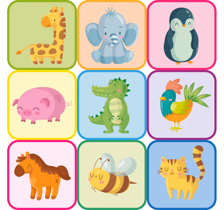 Rullegardin barn dyresticker til møbler - Tenstickers