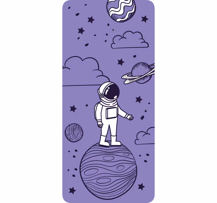 Rullegardin barn astronauttegning med planeter - Tenstickers