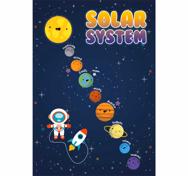 Rullegardin barn solsystem - Tenstickers