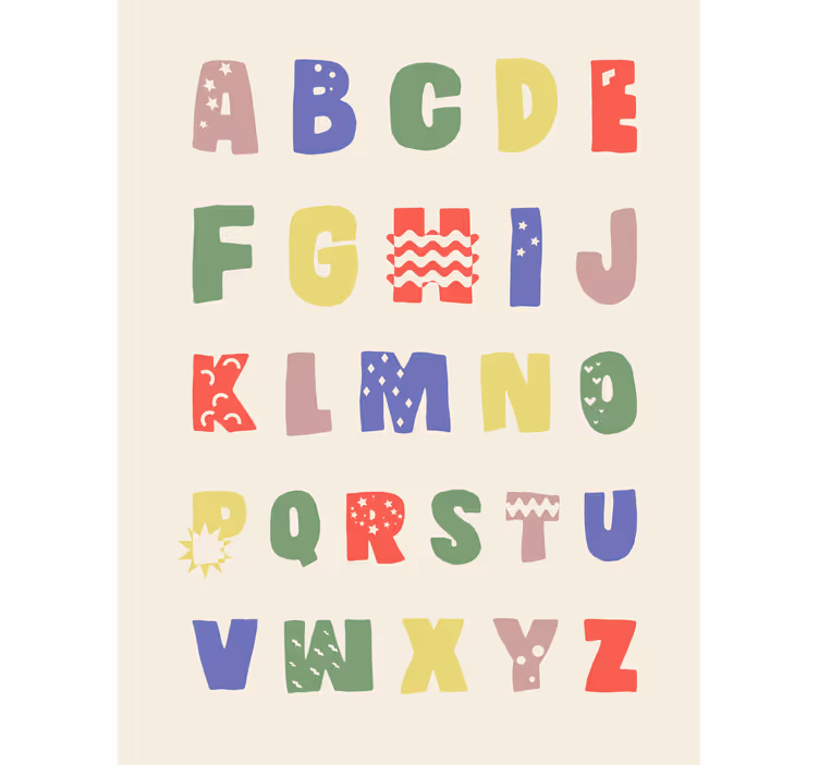 Rullegardin barn geometrisk alfabet - Tenstickers