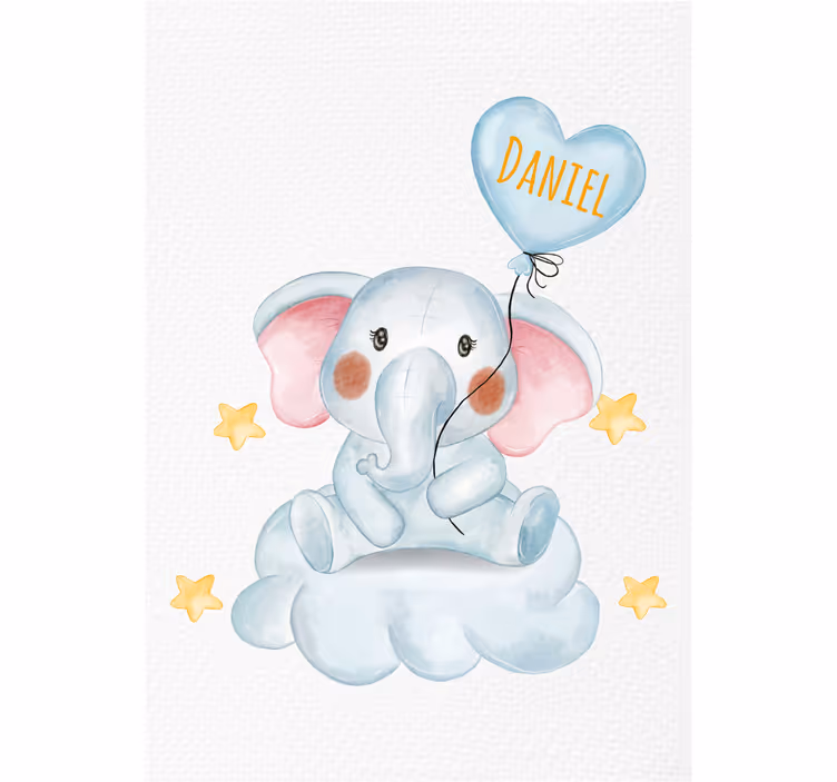 Rullegardin barn søt elefant med ballong - Tenstickers