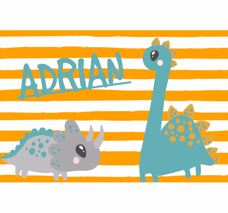 Rullegardin barn dinosaur blå og oransje - Tenstickers