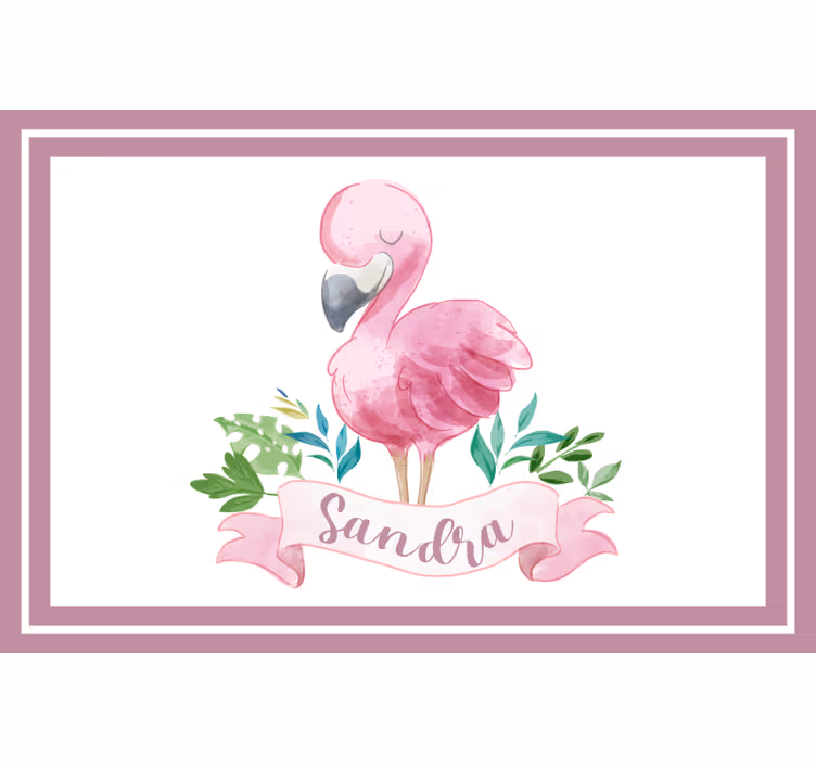 Rullegardin barn personlig flamingo barnematte - Tenstickers