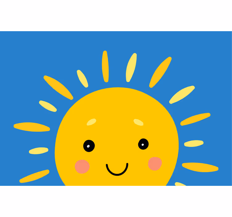 Rullegardin barn sol med ansikt - Tenstickers