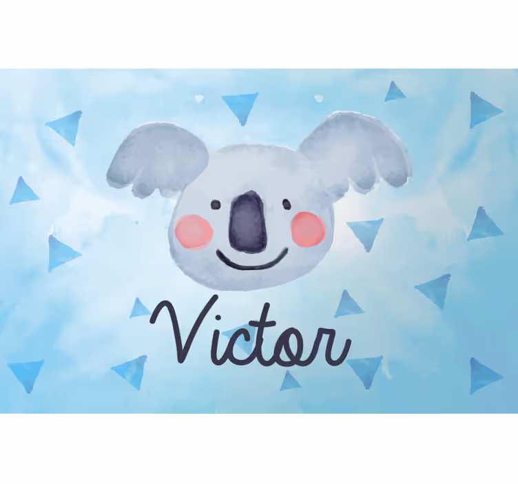 Rullegardin barn koala med navn - Tenstickers