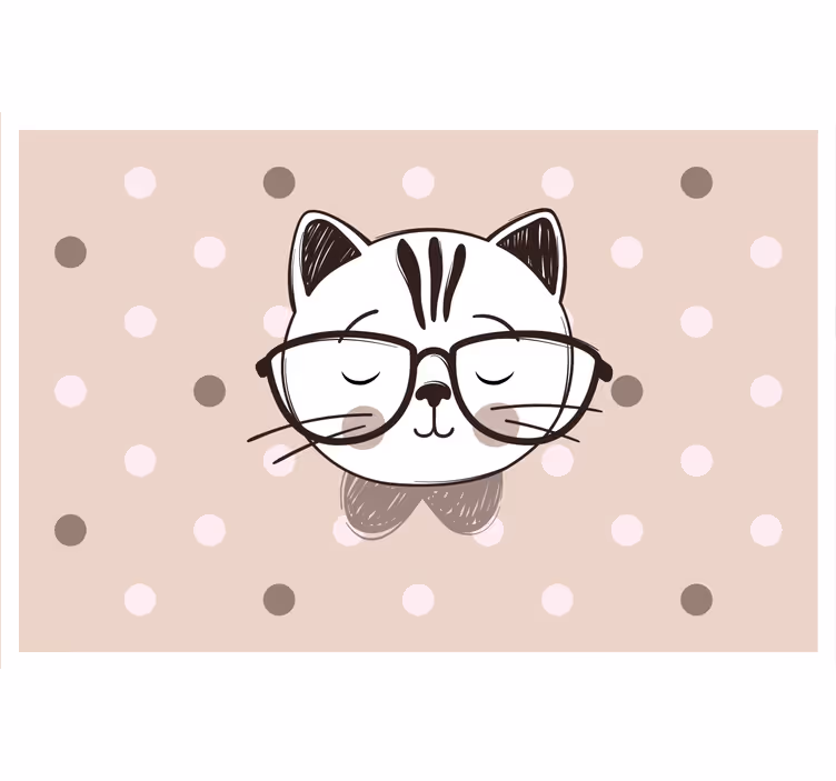 Rullegardin barn smart katt med briller - Tenstickers