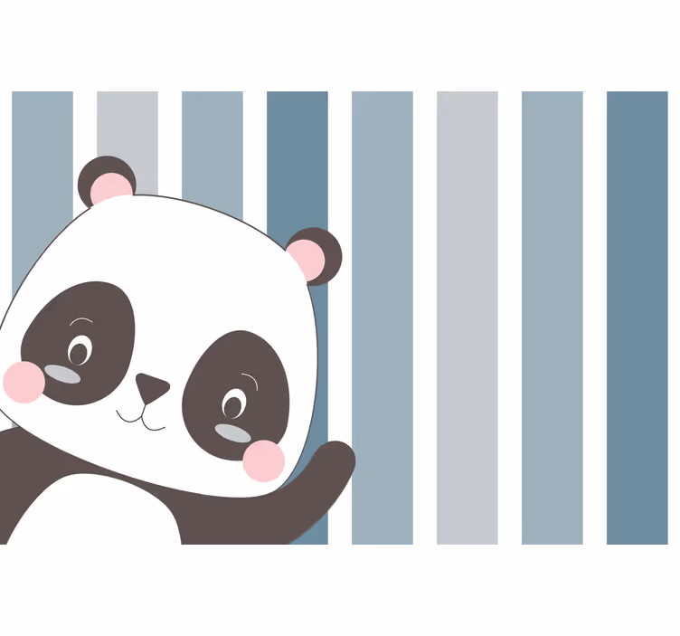 Rullegardin barn med lykkepanda stripete bakgrunn - Tenstickers