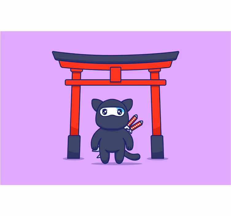 Rullegardin barn ninja katt - Tenstickers