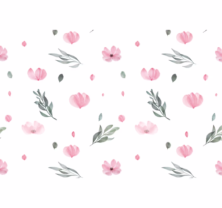 Rullegardin barn rosa minimalistiske små blomster - Tenstickers