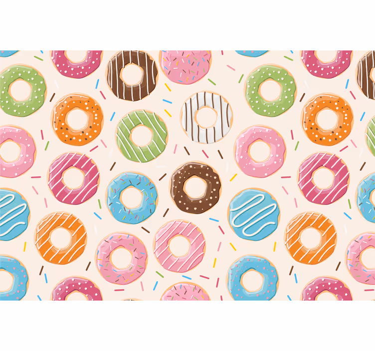 Rullegardin barn donuts bakgrunn - Tenstickers