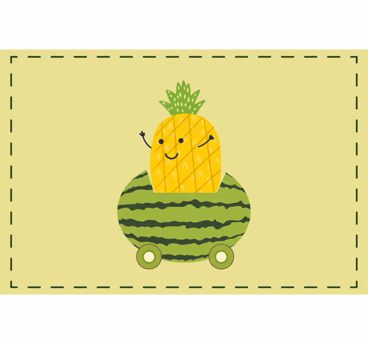 Rullegardin barn morsomme ananas i bilmønster - Tenstickers