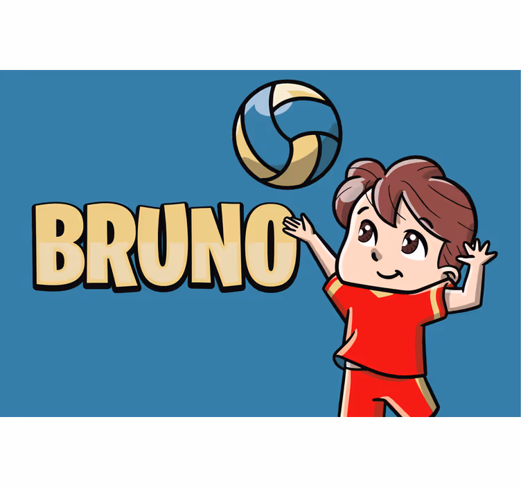 Rullegardin barn volleyballspiller med navn - Tenstickers