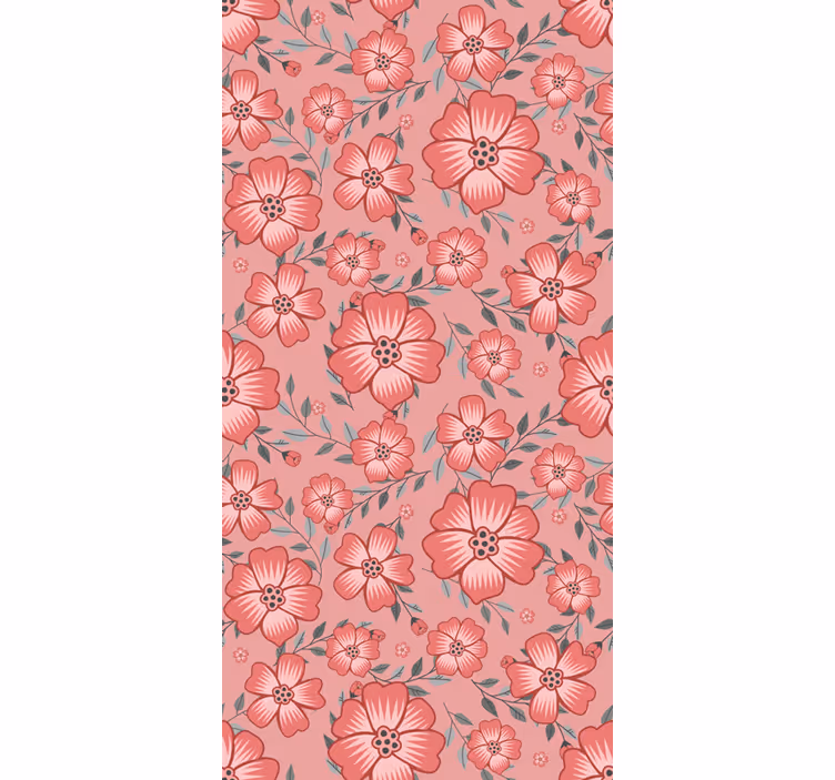 Rullegardin kjøkken rosa tusenfryd blomster - Tenstickers