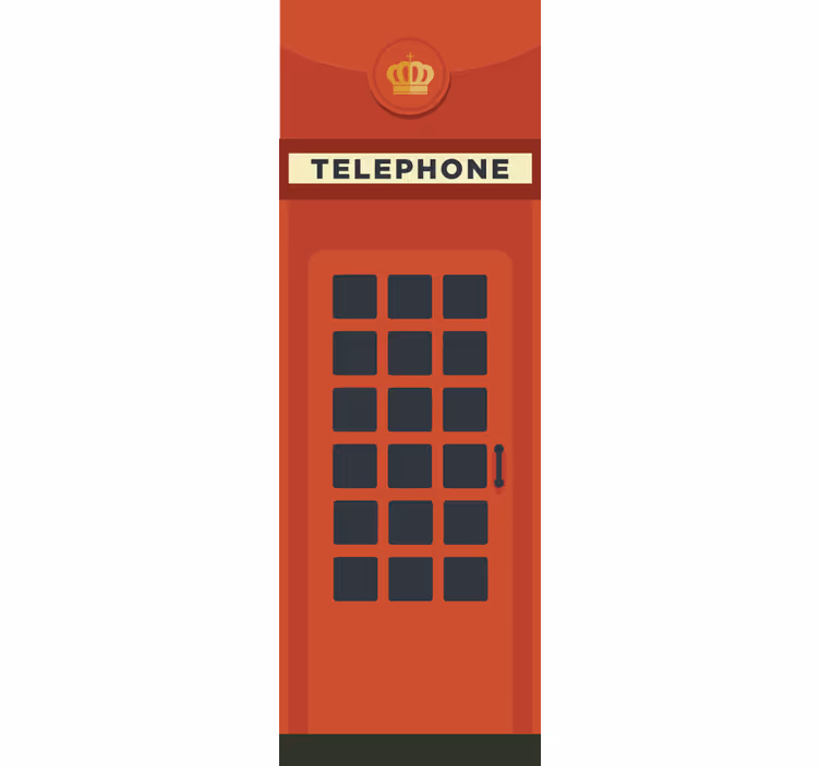 Rullegardin kjøkken rød britisk telefonkiosk - Tenstickers