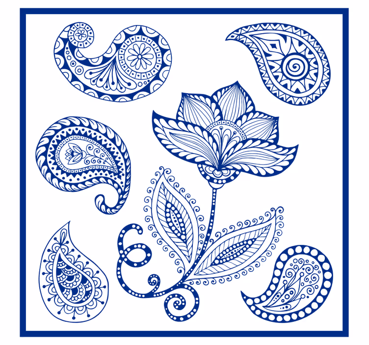 Rullegardin kjøkken paisley og blomster - Tenstickers