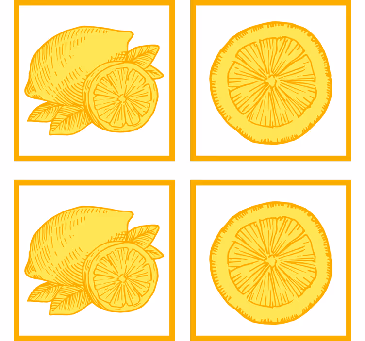 Rullegardin kjøkken med appelsin og sitron mønster - Tenstickers