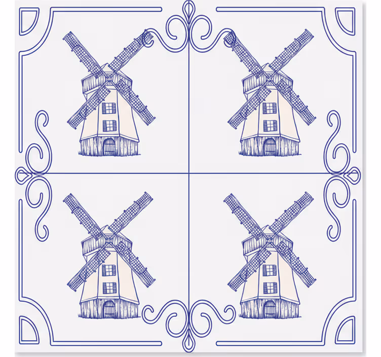Rullegardin kjøkken fire kverner design - Tenstickers