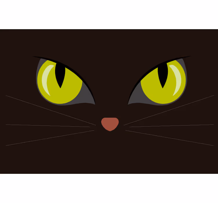 Svart rullegardin skremmende svart halloween katt - Tenstickers
