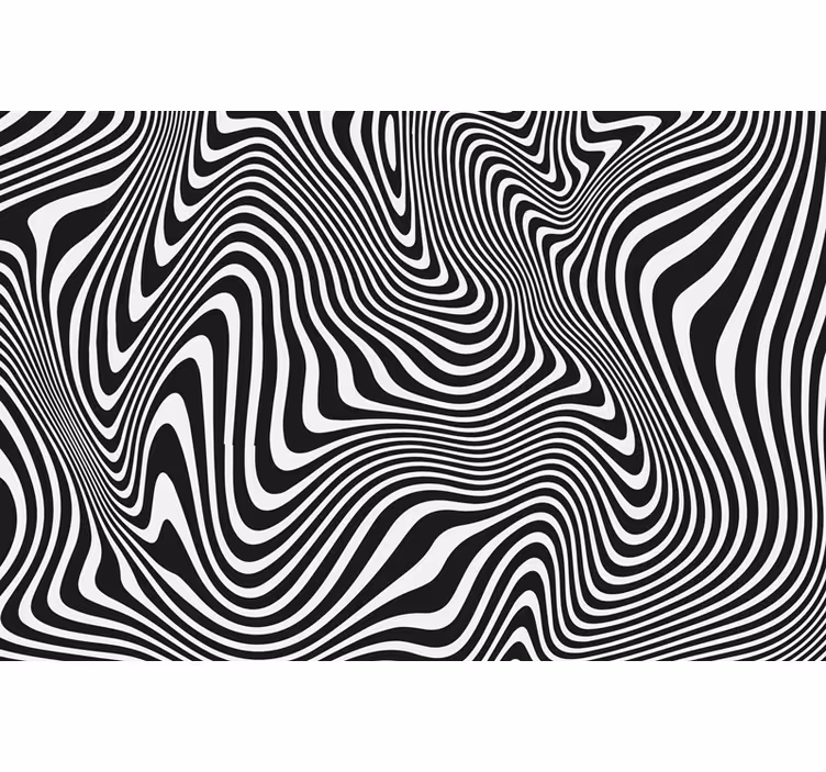 Svart rullegardin med zebra 3d-effekt - Tenstickers