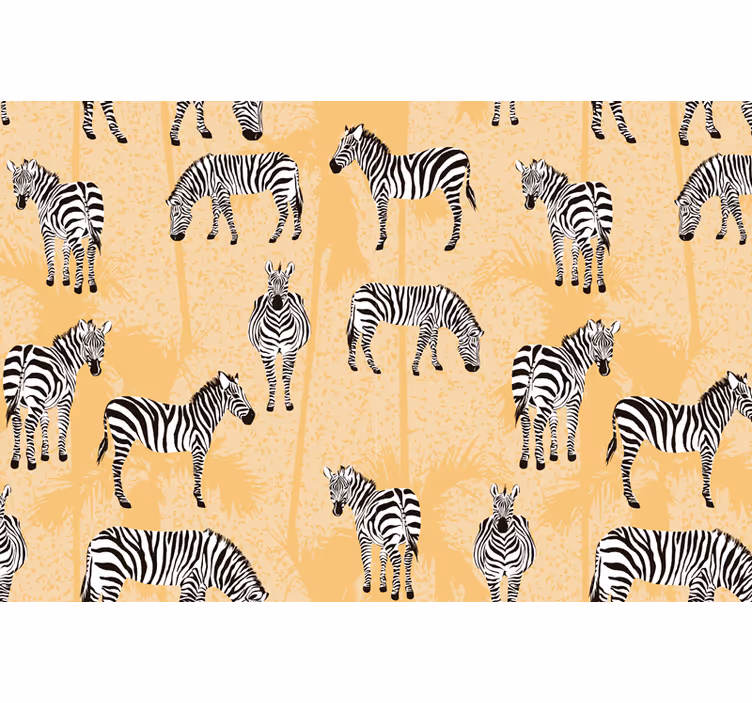 Rullegardin beige zebra og palmer - Tenstickers