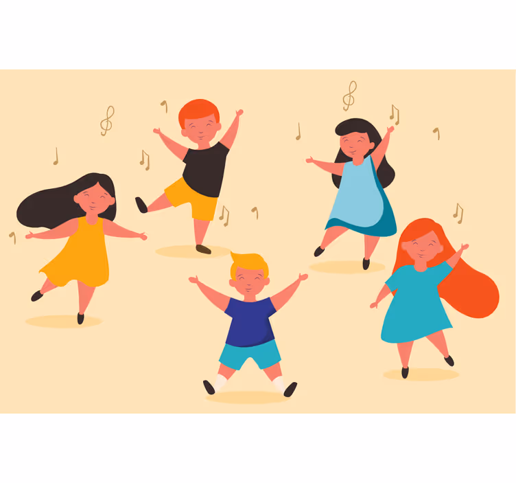 Rullegardin beige til barn som danser - Tenstickers