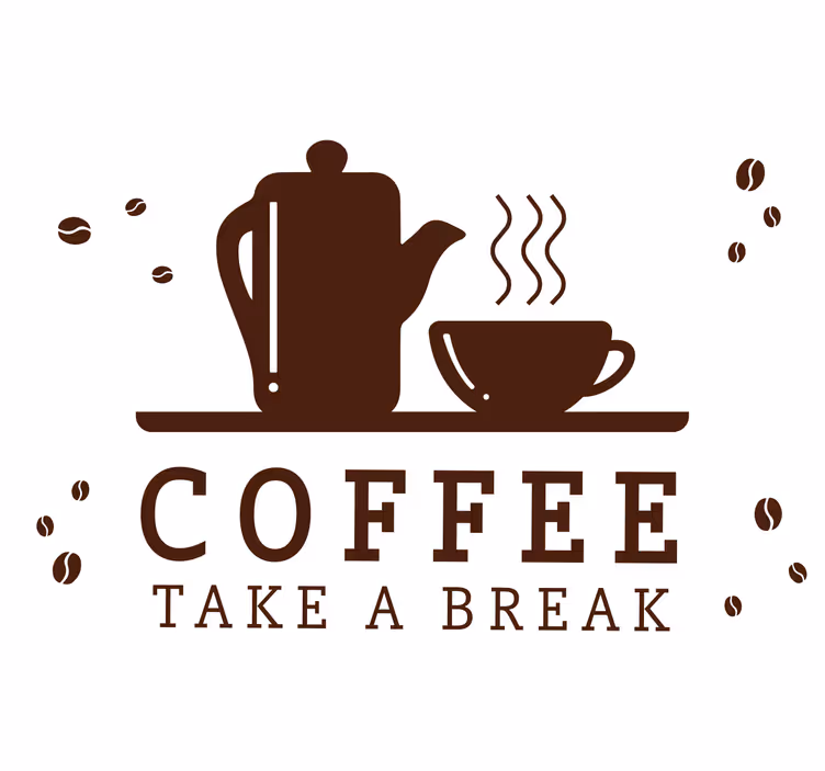 Svart rullegardin kaffekonsept på hvit bakgrunn - Tenstickers