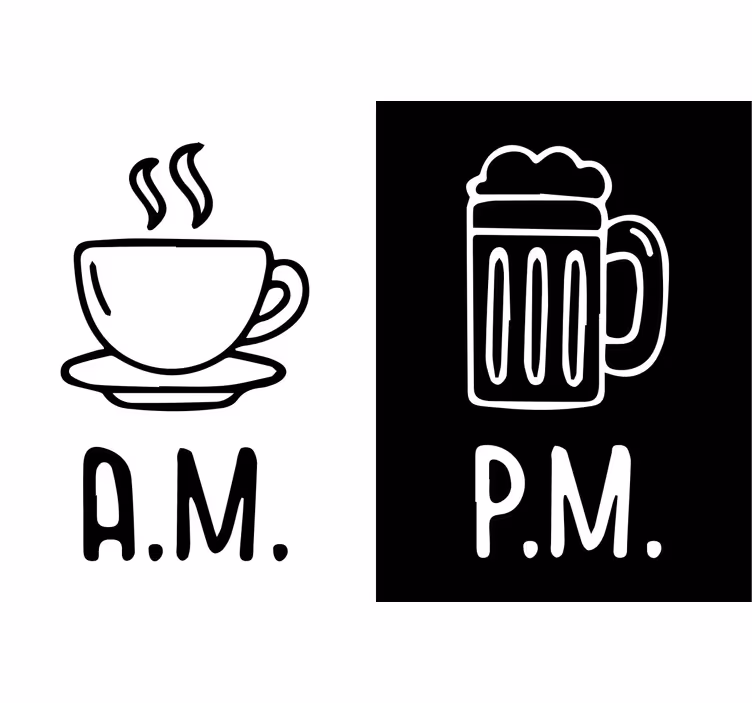 Morgen og kveld kaffe og øl svart rullegardin - Tenstickers