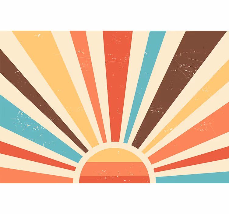 Rullegardin oransje abstrakt vintage solnedgang - Tenstickers