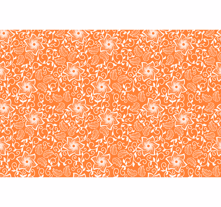 Rullegardin oransje paisley blomster - Tenstickers