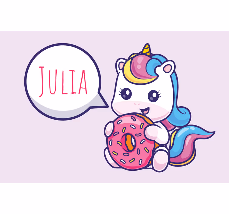 Rullegardin lilla med enhjørning og donut - Tenstickers