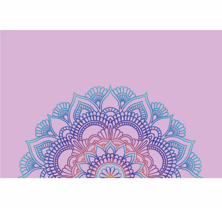 Rullegardin lilla halv mandala - Tenstickers