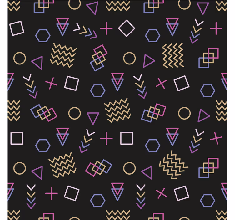 Rullegardin stue fargerike doodles 80-talls mønster - Tenstickers