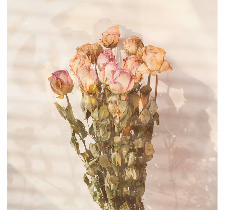 Rullegardin stue med villblomster i cottagecore stil - Tenstickers