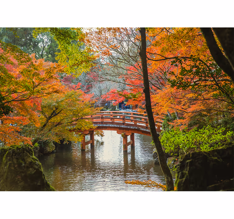 Rullegardin rom japansk hage skog - Tenstickers
