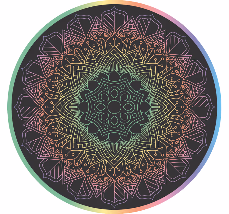 Rullegardin rom regnbue mandala - Tenstickers