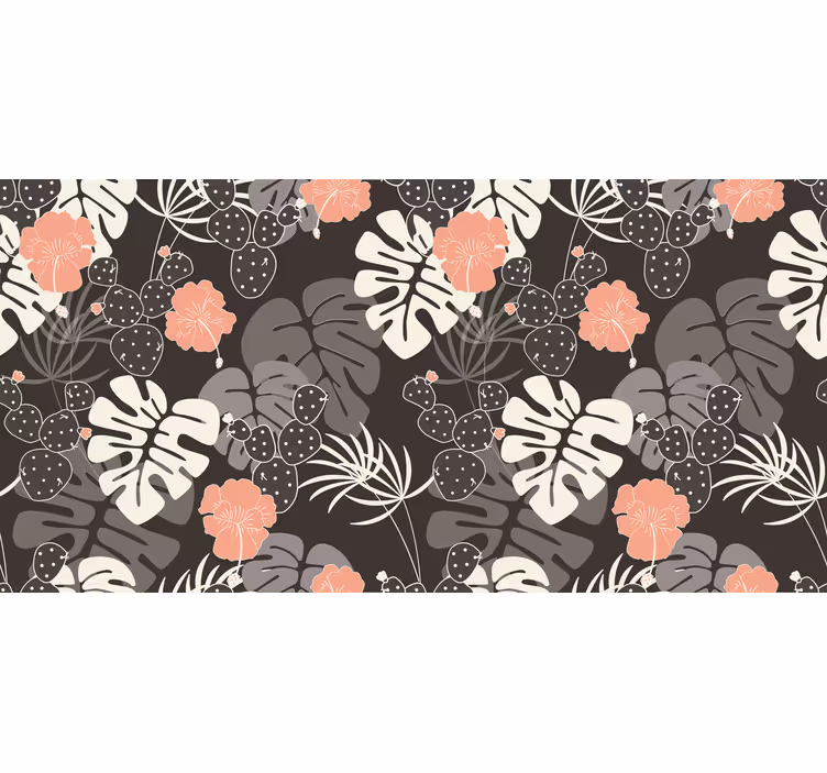 Rullegardin rom grå og rosa blomsterfliser - Tenstickers