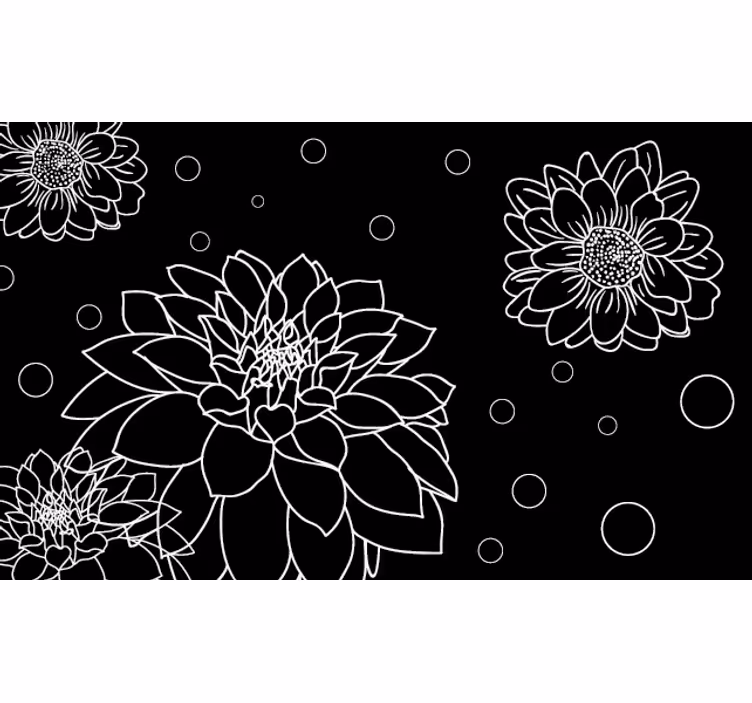 Rullegardin rom abstrakte blomster - Tenstickers