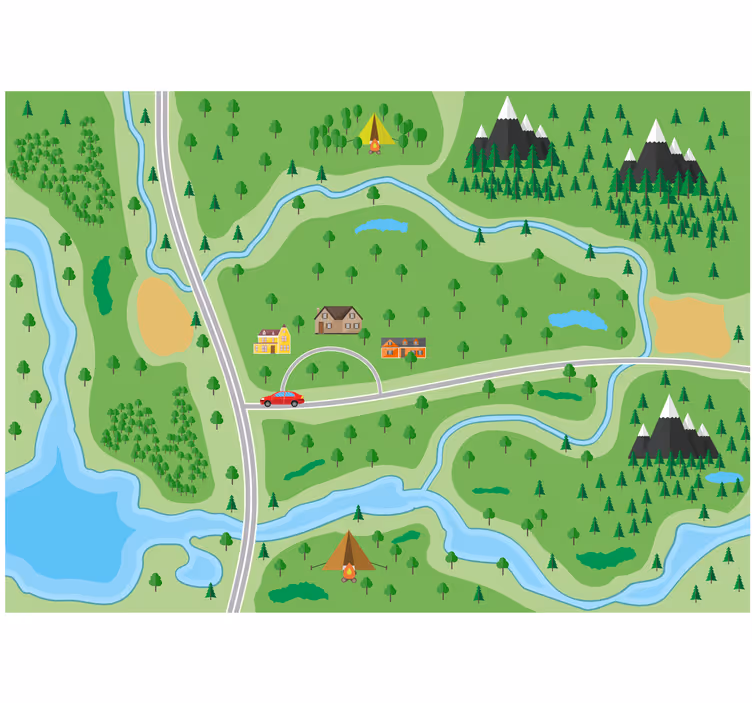 Rullegardin barn fjellveikart - Tenstickers